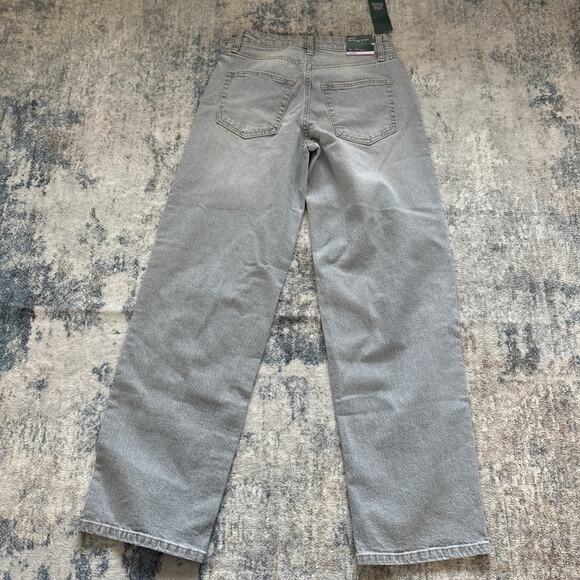 Wild Fable Stretch Mid Rise 90's Relaxed Straight Distress Jeans Gray Women's 00 - Picture 5 of 11